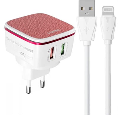 LDNIO - A2405Q - Snellader Qualcomm - Quick opader Met 1 Meter Geschikt voor: Lightning Kabel - Geschikt voor : Apple iPhone - X / Xs / Xs Max / 11 / 12 Pro / 12 Pro Max / 13 / 13 Pro / 13 Pro Max / 14 / 14 Pro / 14 Pro Max