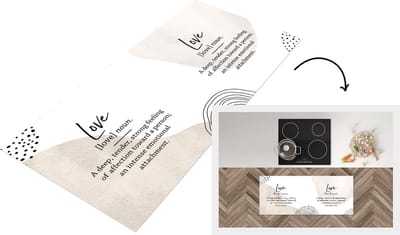 Keukenloper - Loper keuken - Woordenboek - Liefde - Quotes - 120x50 cm - Keukenloper vinyl