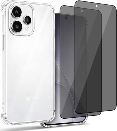 Hoesje geschikt voor Oppo Reno 15 5G - 2x Privacy Screenprotector Volledig Dekkend Glas - Shockproof Transparant
