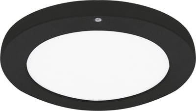 OLGIERD - LED Plafondlamp met Bewegingssensor + Dag en Nacht Sensor - 18W - 2310 Lumen - Aanpasbare Kleur CCT - 360° Zichthoek - Opbouw/Inbouw - Rond - Mat Zwart - 225 mm