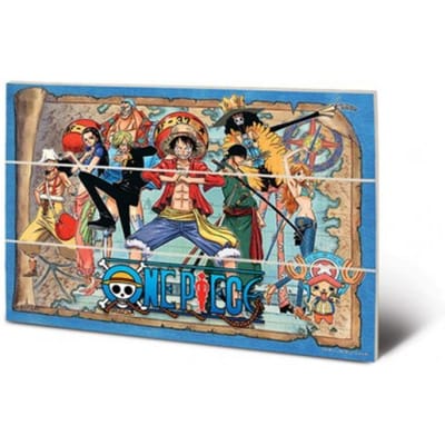 One Piece Straw Hat Pirets Map - Wooden Art 20x29.5cm