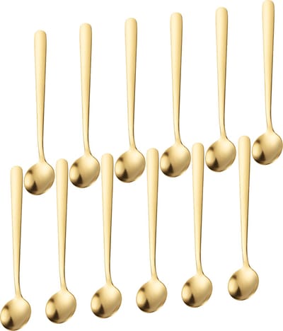 House of Husk Theelepel Set - Theelepeltjes - Koffielepels - Koffielepeltjes - RVS - 13cm - 12 Stuks - Goud