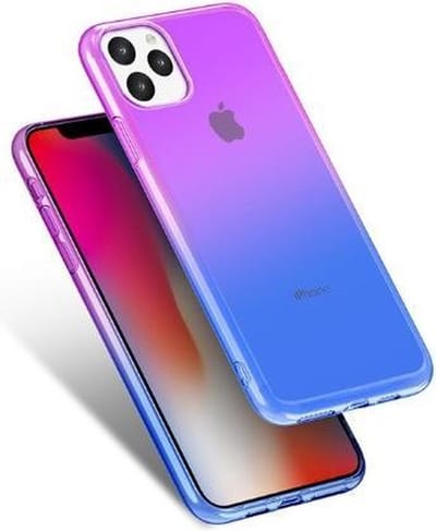 Apple Iphone 11 Pro Max Back Cover Telefoonhoesje | Paars En Blauw | Tpu Hoesje