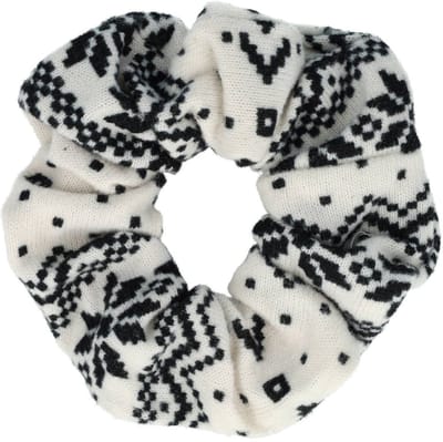 Haarsoires Haarelastiek Scrunchie – Print – Zachte Stof – Zwart Wit - Haarkrinkel - Haar Elastiek met Stof - Zacht & Haarvriendelijk