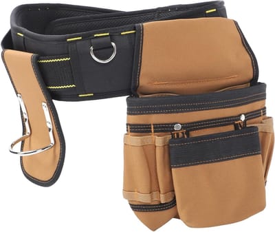 Dailygoods- Gereedschapsriem 12 Zakken - Afneembare Zak - Verstelbare Taille 88-110 cm - Hamerhouder - Snelle Release Gesp - Ruime Opbergruimte