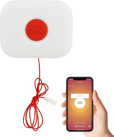 Noodknop - Alarmknop Paniekknop - Veiligheid Thuis - App Bediening - 10x3x3cm - Rood