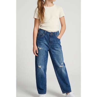Tommy Hilfiger Girls Barrel Jeans Denim Dark Maat: 2 | Spijkerbroeken Outlet | Unisex | Blauw