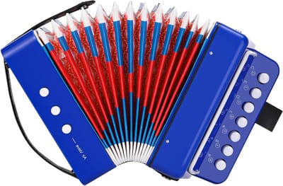 Kinder Accordeon - Muziekinstrument - Muziek Leren - 10 Toetsen - 18x18x10 cm - Blauw