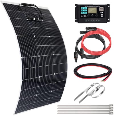 Flexibel monokristallijn zonnepaneel 120W met 12V laadregelaar en accessoires