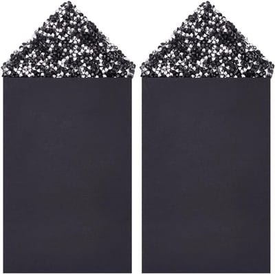 Zakdoek Set - Herendecoratie - Feestelijke Gelegenheid - Gedecoreerd met Kristallen - Standaard Maat - Zwart