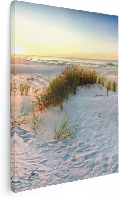 Artaza Canvas Schilderij Duinen - 30x40 cm - Klein - Wanddecoratie Strand En Zee - Muurdecoratie Kust - Kamer Accessoires Zonsopkomst
