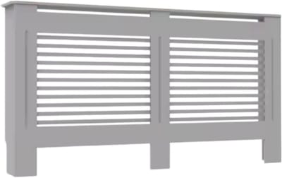 Radiatorombouw - 152x92 cm - Ombouw rooster - Horizontale panelen - MDF - Stijlvol - Grijs