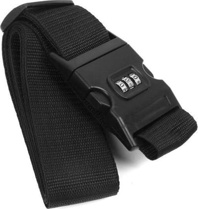 Finnacle - Kofferriem - Bagageriem - Kofferslot - Koffersluiting - Zwart - 180cm - Spanband - Nylon - 2 stuks - Koffer beveiligen