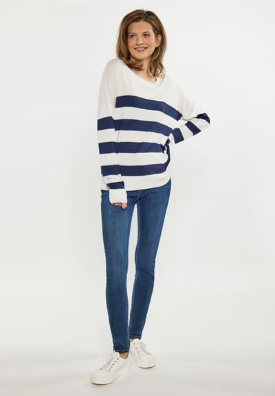 usha Jumper Dames wit + marine