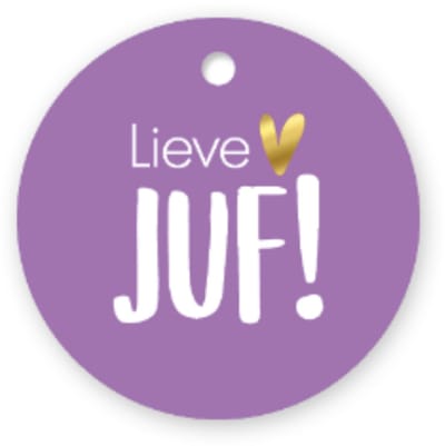 3x Cadeaulabel - Lieve Juf - Einde schooljaar - bedankje
