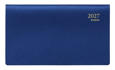 Brepols agenda 2027 - OMNIPLAN [0.738] - GENOVA + ABC - Zak agenda - 1 week op 2 pagina's - Weekoverzicht - Blauw - 16 x 9 cm