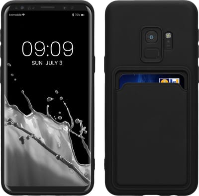 kwmobile telefoonhoesje geschikt voor Samsung Galaxy S9 - Hoesje met pasjeshouder - TPU case in zwart