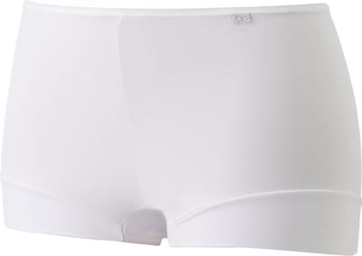 3844 dames boxershort microfiber - Dames polyamide hoge onderbroek - Badstof kruisje - ondergoed - Wit / XXL