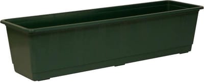 Geli Plantenbak kunststof - groen - 60 x 17,5 x 14,5 cm - Bloembakken/plantenbakken voor binnen/buiten