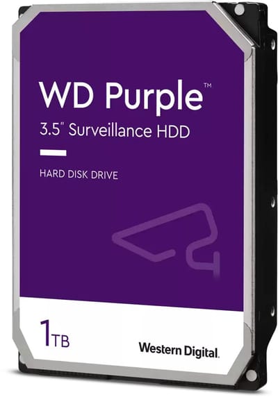 Western Digital Purple interne harde schijf 1 TB 5400 RPM 64 MB 3.5" SATA III