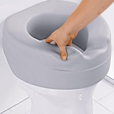Toiletbrilverhoger Zacht - Zitverhoging WC - Verbeterde Mobiliteit - Hygiënische Uitsparing - 11 cm Verhoging - Grijs