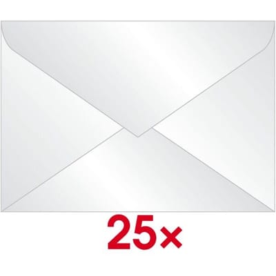Transparante enveloppen »DU030« C6 zonder venster met natte lijm - 25 stuks