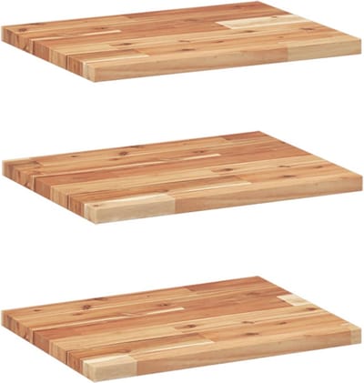 vidaXL - Wandschappen - 3 - st - zwevend - olieafwerking - 60x30x2 - cm - acaciahout