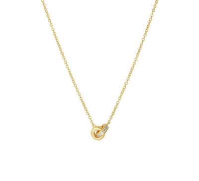 Geelgouden Collier diamant 0.05ct H SI 1 4022406