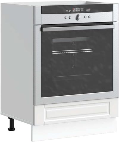 Ovenkast Keuken - Keukenkast Blok - Keuken Opbergen - Verstelbare Poten - 60 x 46 x 81.5 cm - Wit