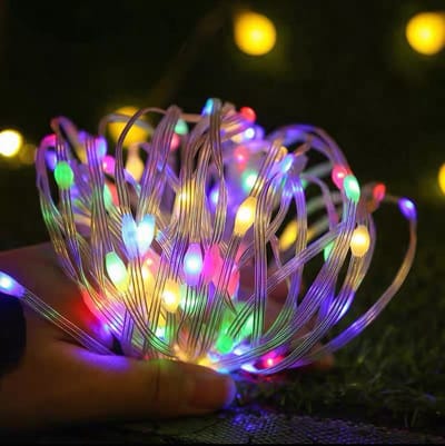 MUPOO LED Lichtsnoer 10M 100LEDs - Fairy Lights Kerstverlichting Binnen & Buiten - IP44 Waterdicht Lichtslinger met Geheugenfunctie en 8 Lichtstanden - Ideaal als Tuinverlichting voor Feesten, Trouwerijen en Kerstdecoratie - Multicolor