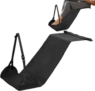 Vliegtuig Beenhangmat - Voetensteun Riem - Reiscomfort Verbeteren - Verstelbare Individuele Pasvorm - 100 x 45 cm - Grijs