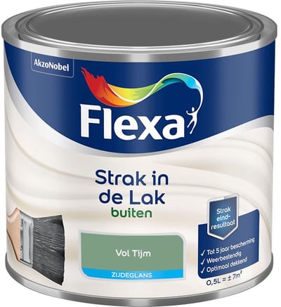 Flexa - Strak In De Lak Buitenlak Zijdeglans - Vol Tijm - Mengverf - 500 Ml