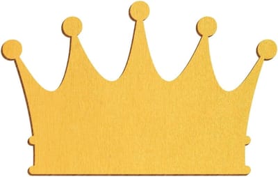 Houten Kroon Decoratie - Gouden Versiering - Knutselen Versieren - Gelaserd Ontwerp - 34 cm Breed - Goud Natuurlijk