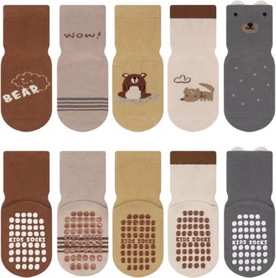 Baby Peuters Antislip Sokken Katoen Dierenprint Set