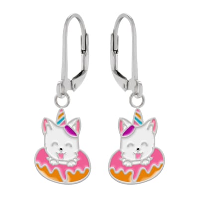 WeLoveSilver - zilveren oorhangers - eenhoornkatje - 21 mm