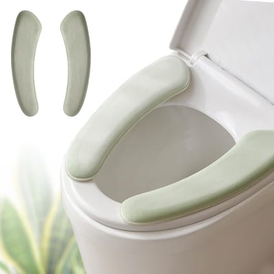 Verwarmde toiletbrilhoes - Zelfklevend type - Verwarmd en rekbaar - Universele maat - Toiletbrilhoes - Toiletbril - Toiletbrilhoes - Zacht - Wasbare toiletbrilhoes - Verdikt - Herbruikbaar - groente