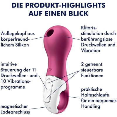 Satisfyer, drukgolfvibrator, 'Lucky Libra', 15,5 cm, waterdicht, oplaadbaar, huidvriendelijke siliconen