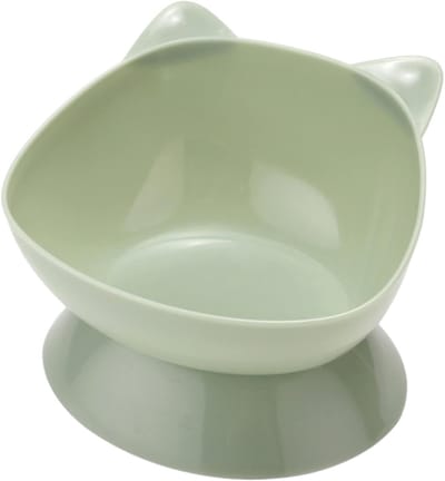 Keramische waterbak - Verhoogde voerbak - Comfortabel eten - Antislip ontwerp - 12.3 x 10 cm - Groen