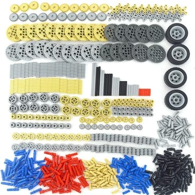 Grote Hoeveelheid Technische Onderdelen Pin Hefarm Blokken Studless Balk As Stekker Connector Paneel Tandwiel 9686 Bouwstenen Compatibel Leduo Speelgoed