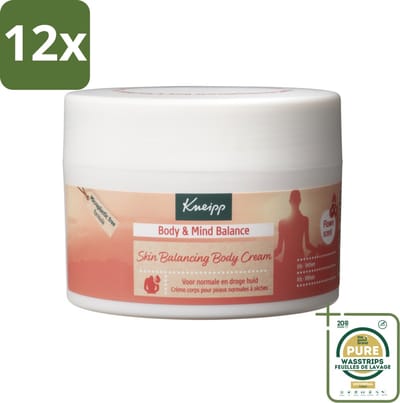Kneipp - Body crème - Body & Mind Balance - Iris & Vetiver - 200 ml - Voordeelverpakking - 12 stuks - Hydratatie - Iris