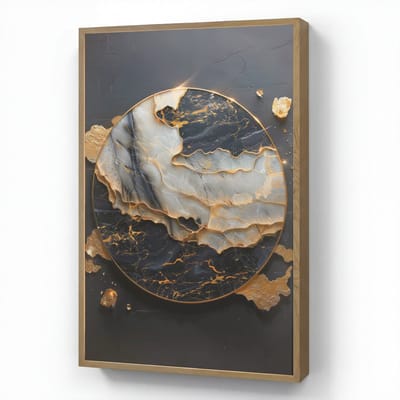 Wandlamp 60x90 cm - Oplaadbaar - Kunst - Goud - Zwart - Modern - Abstract - Wandlampen binnen woonkamer - Slaapkamer lamp - Decoratieve nachtlamp - Vloerlamp draadloos