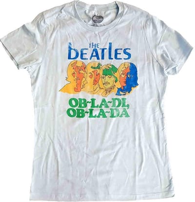 The Beatles - Ob-La-Di Dames T-shirt - S - Blauw