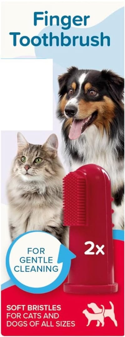 Famanu – Set van 2 Vingertandenborstels voor Honden en Katten – Zachte Siliconen Tandenborstels voor Dagelijkse Reiniging en Verzorging van Gebit