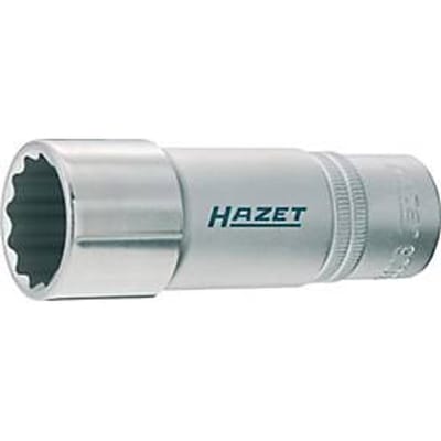 HAZET-bus 900TZ-15, 1/2 inch, AF 15 mm, L 85 mm, CV-staal, verchroomd, 12-punts, DIN 3124/ISO 2725-1