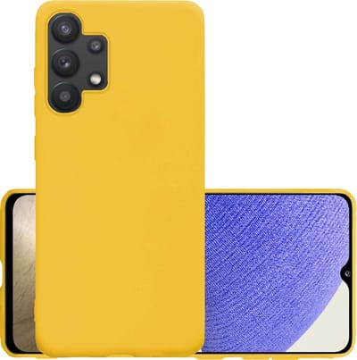 Hoesje - Geschikt voor Samsung Galaxy A32 5G - Sterk & Shockproof - Hoes Cover - Siliconen Case - Geel