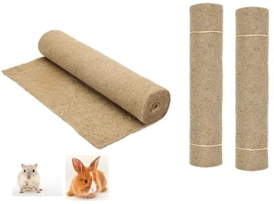 Famanu - Set van 3 hennepmatten 40x100 cm voor knaagdieren en konijnen