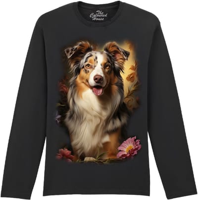 Australische Herder Australian Shepherd Portrait The Coloured House Longsleeve T-shirt XXL