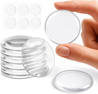 Set van 6 Deurstoppen voor Wandbevestiging, 40 x 8 mm, Transparante Siliconen Rubber Buffer voor Deuren, Meubels en Lades