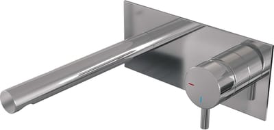 Brauer Chrome Edition inbouw wastafelmengkraan met rechte uitloop en afdekplaat model B1 chroom