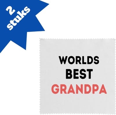 Akyol - worlds best grandpa brillendoekjes - Opa - de beste opa - verjaardag - verjaardagscadeau - cadeau - beste kinderen - cadeautje voor opa - opa artikelen - kado - geschenk - gift - 17,8 bij 17,8 cm - 2 stuks